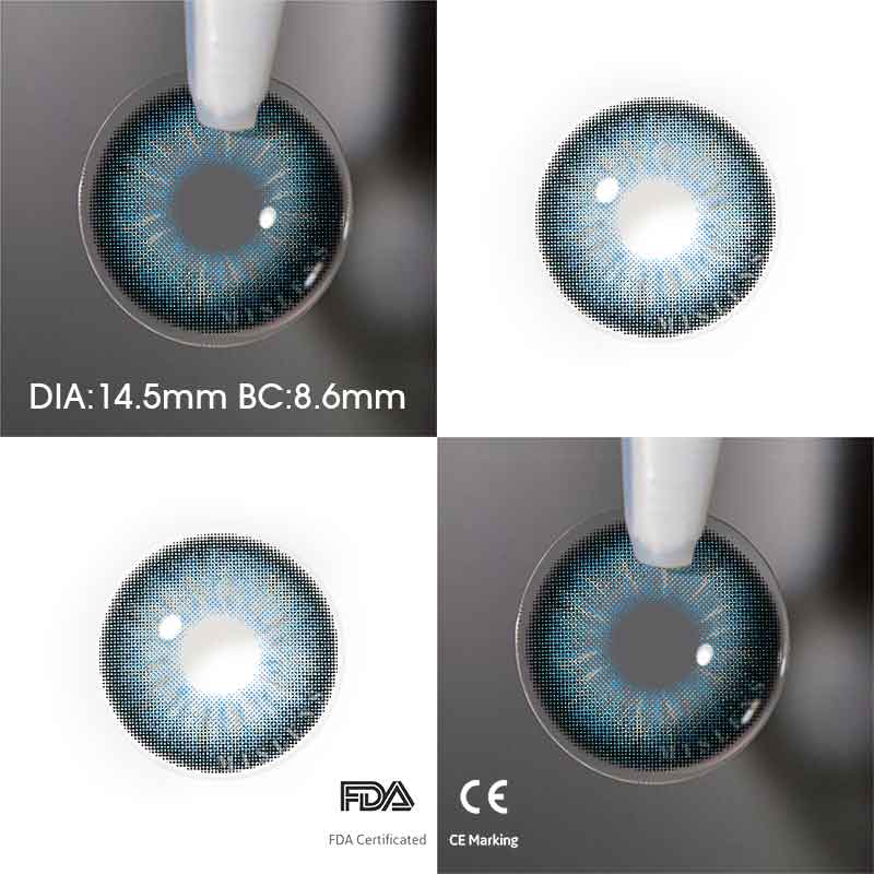 【Prescription】Mislens Nanalam Blue color contact Lenses for dark brown eyes
