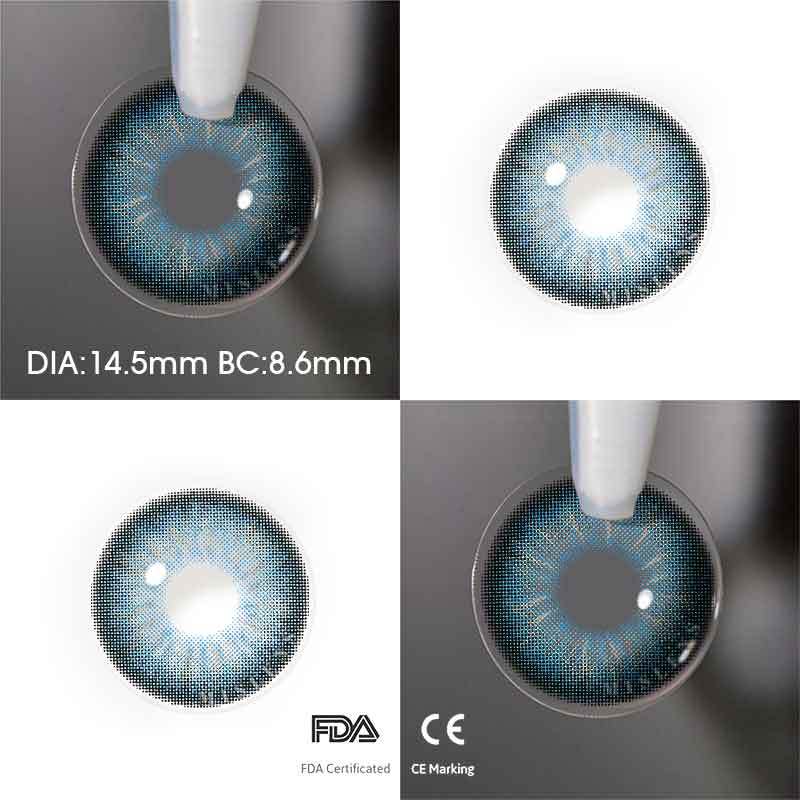 【Prescription】Mislens Nanalam Blue color contact Lenses for dark brown eyes