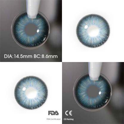 【Prescription】Mislens Nanalam Blue color contact Lenses for dark brown eyes