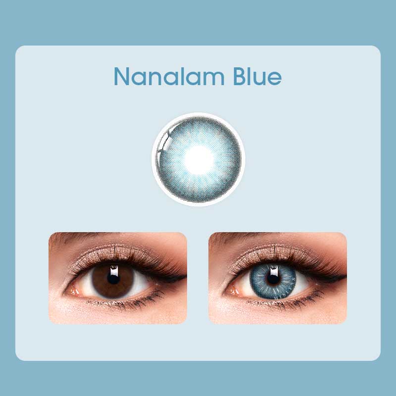【Prescription】Mislens Nanalam Blue color contact Lenses for dark brown eyes