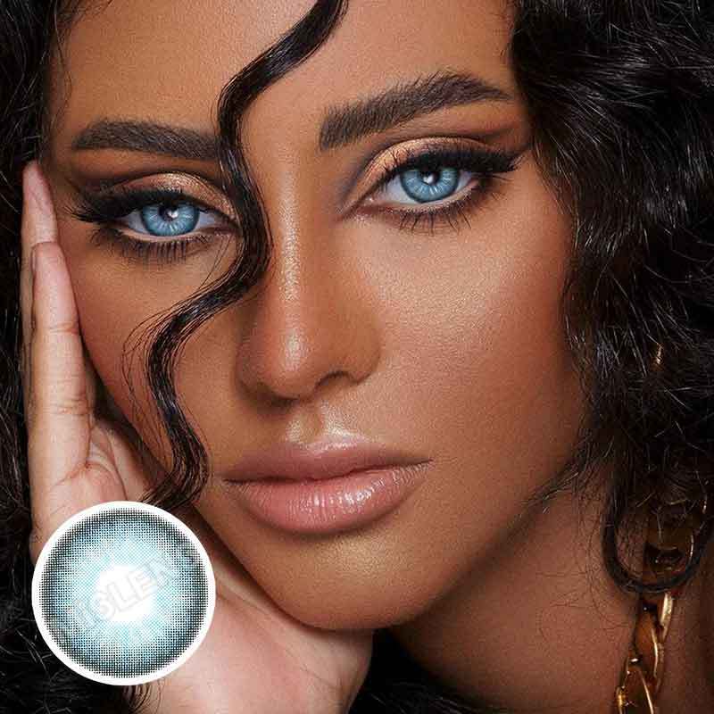 【Prescription】Mislens Nanalam Blue color contact Lenses for dark brown eyes