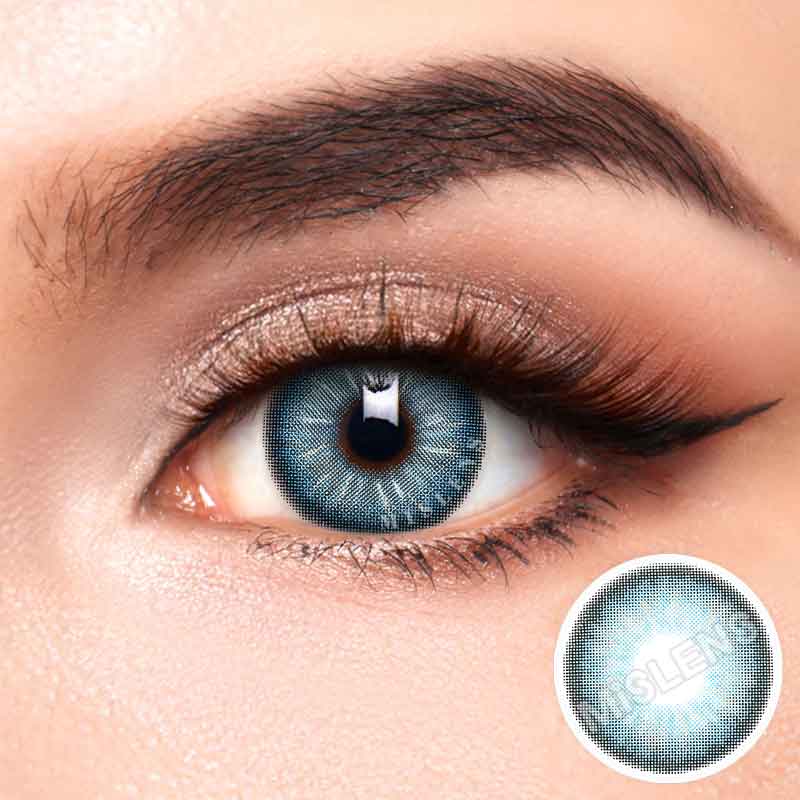 【Prescription】Mislens Nanalam Blue color contact Lenses for dark brown eyes
