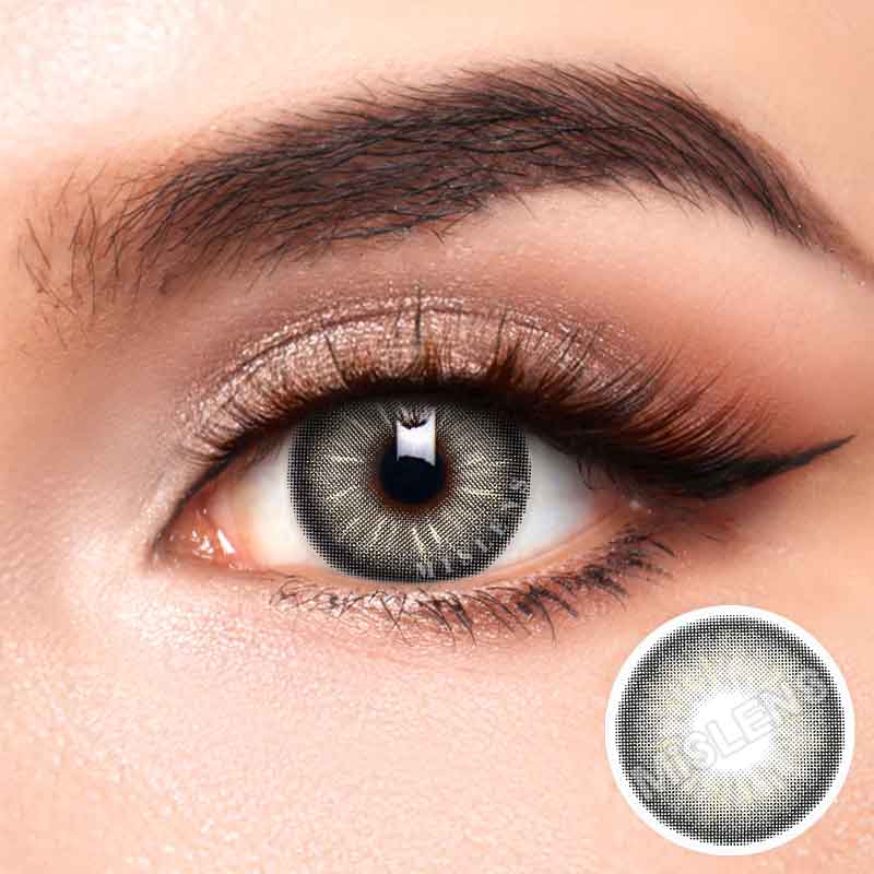 【New】Mislens Nanalam Gray color contact Lenses for dark brown eyes