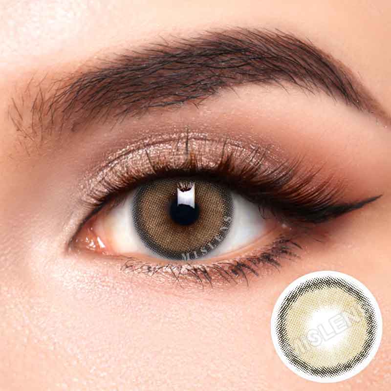 【New】【Prescription】Mislens Classic Beige Brown color contact Lenses for dark brown eyes