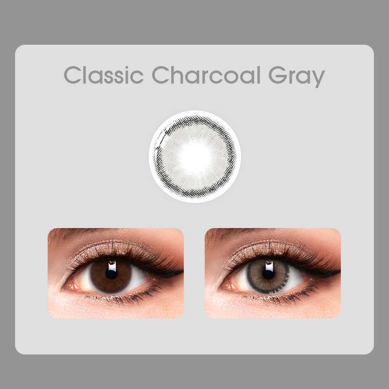 【New】【Prescription】Mislens Classic Charcoal Gray color contact Lenses for dark brown eyes