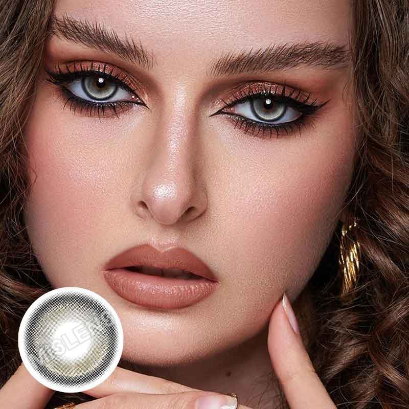 【New】Mislens Jellyfish Gaze Gray color contact Lenses for dark brown eyes