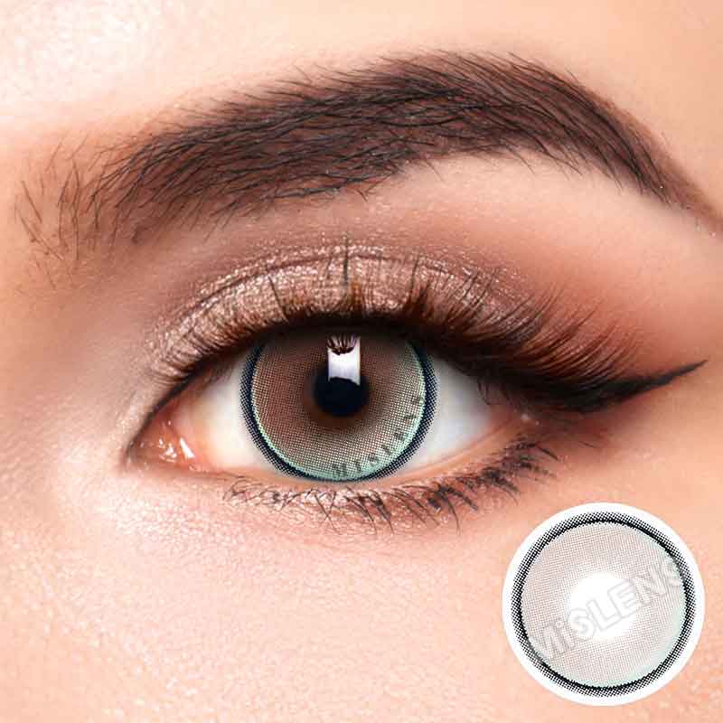 【New】Mislens CrystalOrb Grey color contact Lenses for dark brown eyes