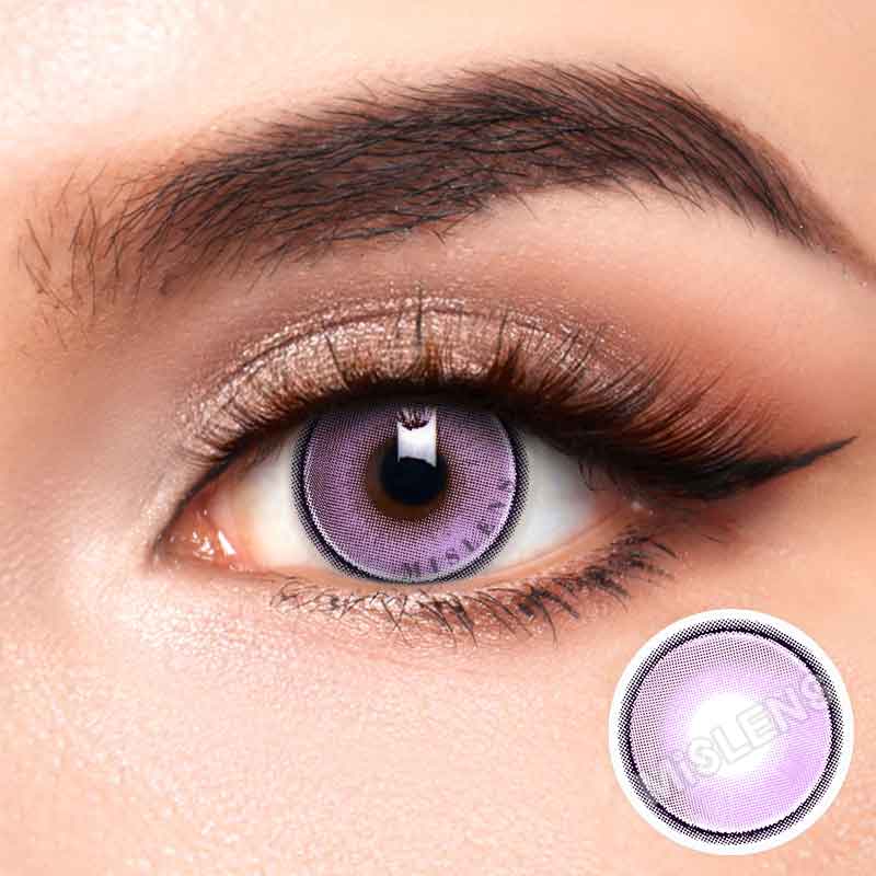 【New】Mislens CrystalOrb Purple color contact Lenses for dark brown eyes