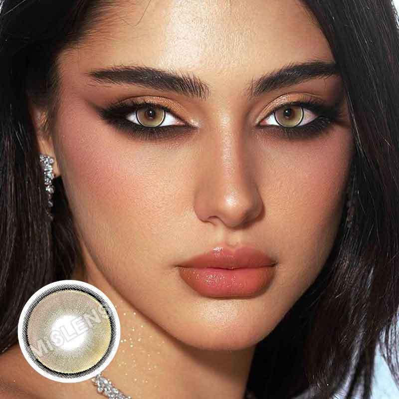 【New】Mislens CrystalOrb Brown color contact Lenses for dark brown eyes