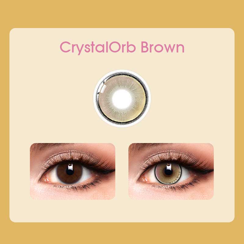 【New】Mislens CrystalOrb Brown color contact Lenses for dark brown eyes
