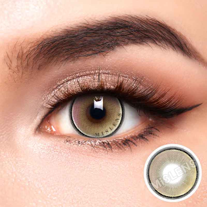 【New】Mislens CrystalOrb Brown color contact Lenses for dark brown eyes