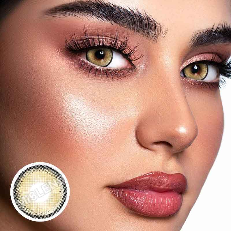 【New】Mislens CrystalOrb Hazle color contact Lenses for dark brown eyes