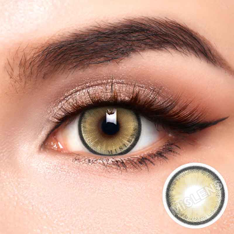 【New】Mislens CrystalOrb Hazle color contact Lenses for dark brown eyes