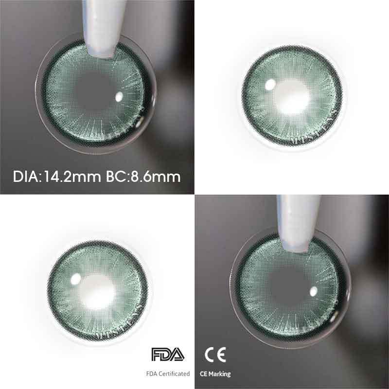 【New】Mislens CrystalOrb Green color contact Lenses for dark brown eyes