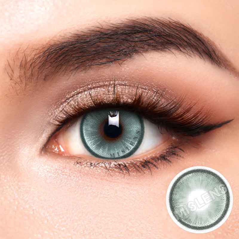【New】Mislens CrystalOrb Green color contact Lenses for dark brown eyes