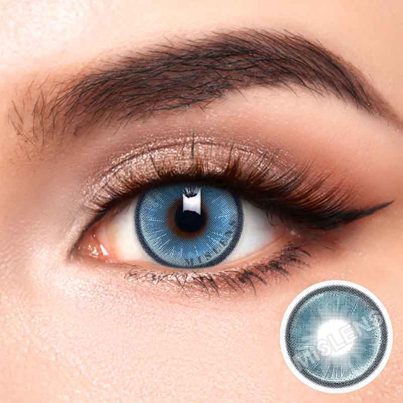 【New】Mislens CrystalOrb Blue color contact Lenses for dark brown eyes