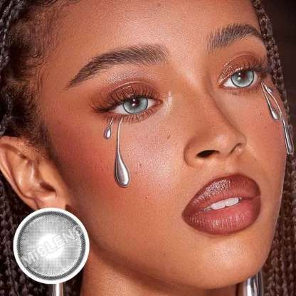 【New】Mislens CrystalOrb Smokey Grey color contact Lenses for dark brown eyes