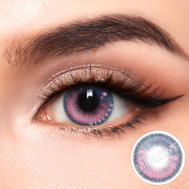 Mislens Girl Tears Pink color contact Lenses for dark brown eyes