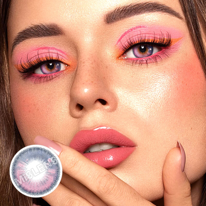 Mislens Girl Tears Pink color contact Lenses for dark brown eyes