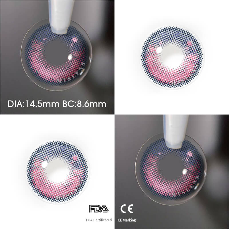 Mislens Girl Tears Pink color contact Lenses for dark brown eyes