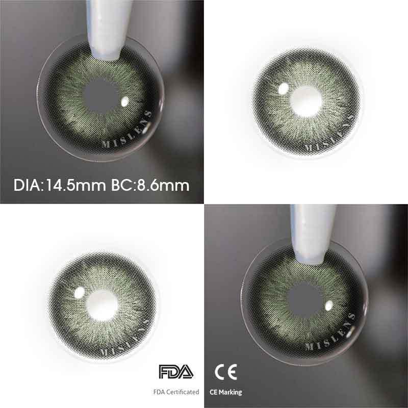 【U.S Warehouse】Mislens Ice Crystal Green color contact Lenses for dark brown eyes