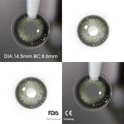 【U.S Warehouse】Mislens Ice Crystal Green color contact Lenses for dark brown eyes