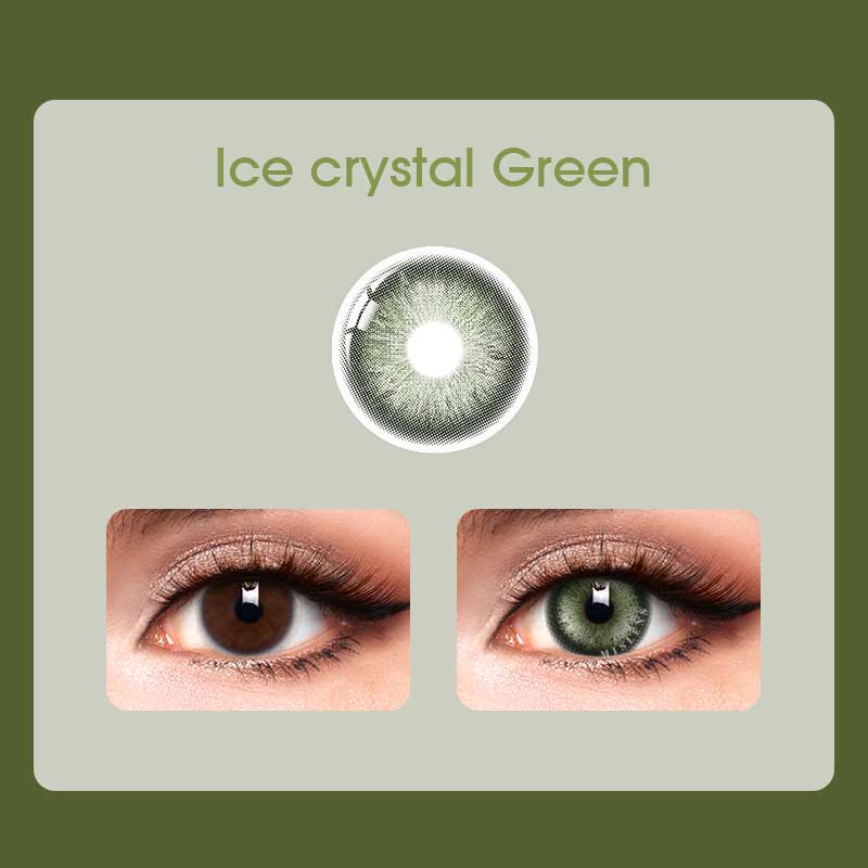 【U.S Warehouse】Mislens Ice Crystal Green color contact Lenses for dark brown eyes