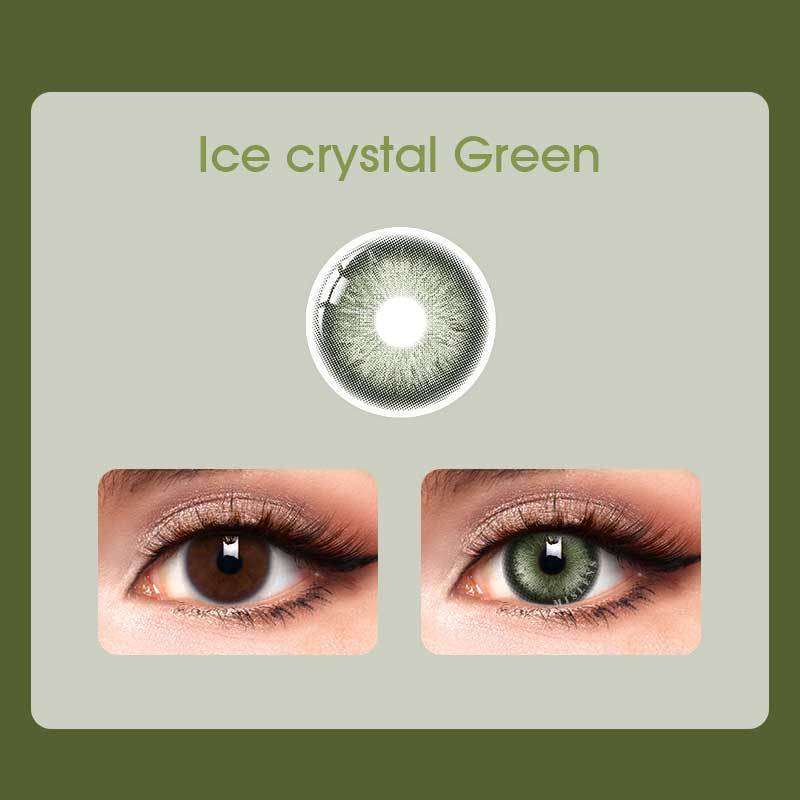 【U.S Warehouse】Mislens Ice Crystal Green color contact Lenses for dark brown eyes