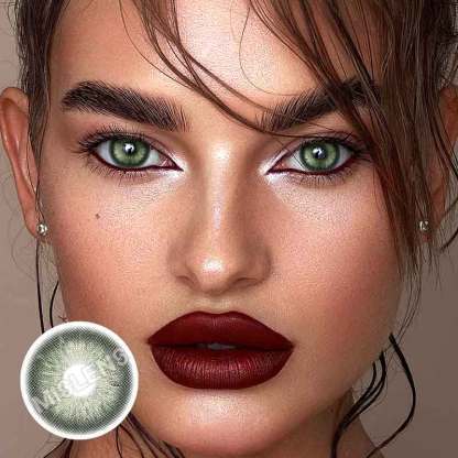 【U.S Warehouse】Mislens Ice Crystal Green color contact Lenses for dark brown eyes