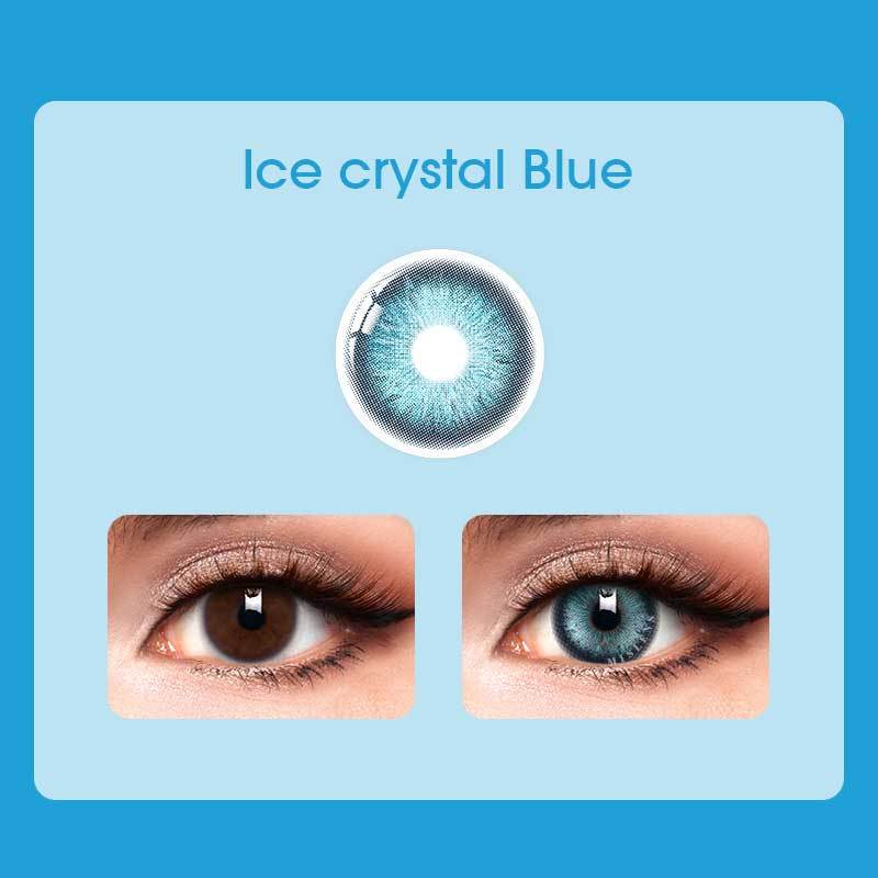 【New】Mislens Ice Crystal Blue color contact Lenses for dark brown eyes