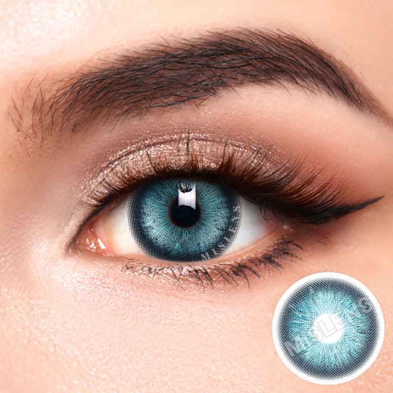 【New】Mislens Ice Crystal Blue color contact Lenses for dark brown eyes