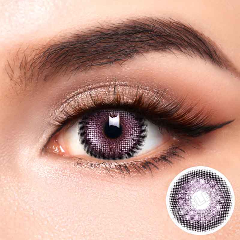 【New】Mislens Ice Crystal Purple color contact Lenses for dark brown eyes