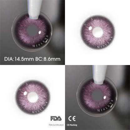 【New】Mislens Ice Crystal Purple color contact Lenses for dark brown eyes