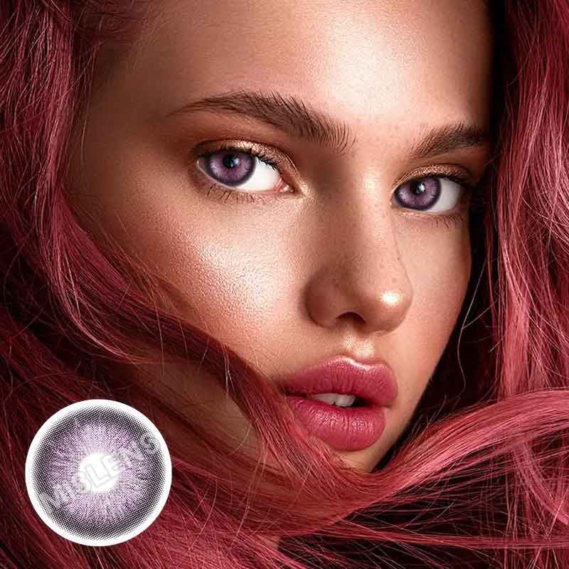 【New】Mislens Ice Crystal Purple color contact Lenses for dark brown eyes