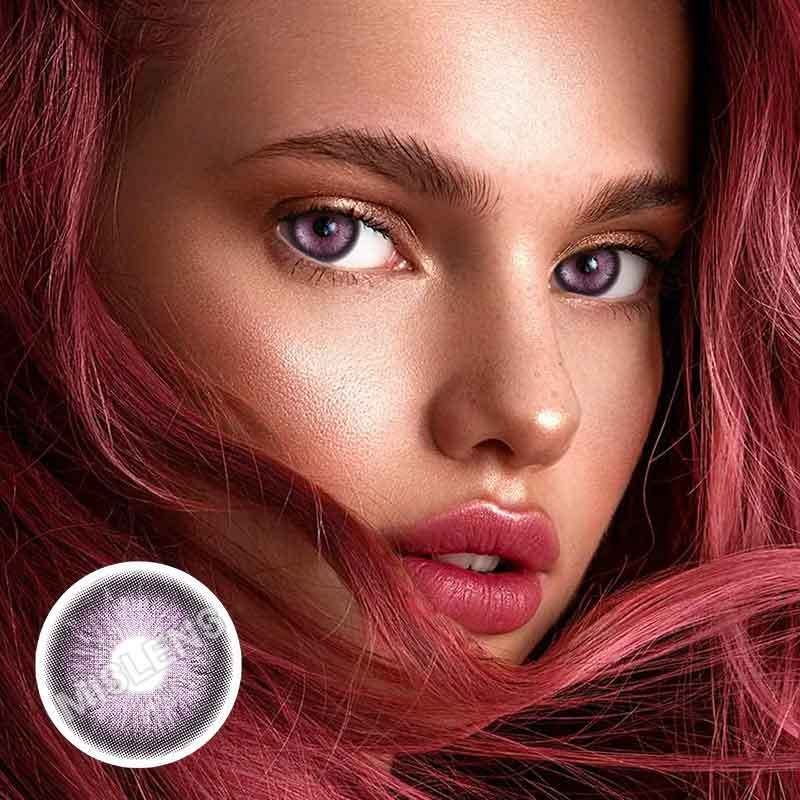 【New】Mislens Ice Crystal Purple color contact Lenses for dark brown eyes
