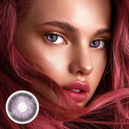 【New】Mislens Ice Crystal Purple color contact Lenses for dark brown eyes