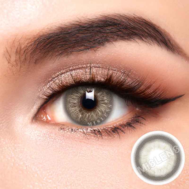 【New】Mislens Angelic Halo Hazel color contact Lenses for dark brown eyes