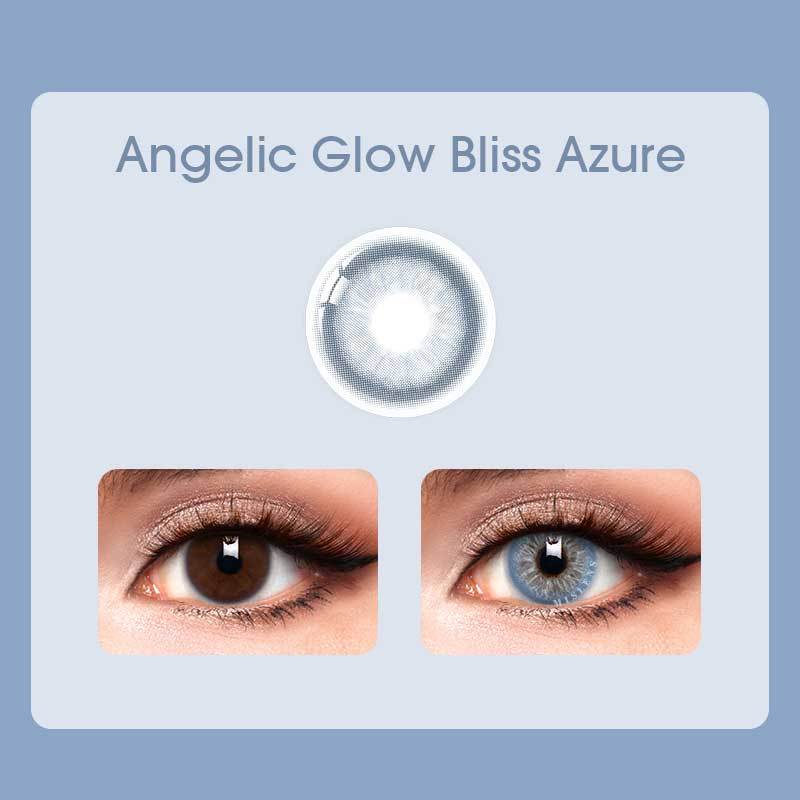 【U.S Warehouse】Mislens Angelic Bliss Azure Blue color contact Lenses for dark brown eyes