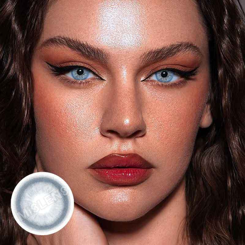 【U.S Warehouse】Mislens Angelic Bliss Azure Blue color contact Lenses for dark brown eyes