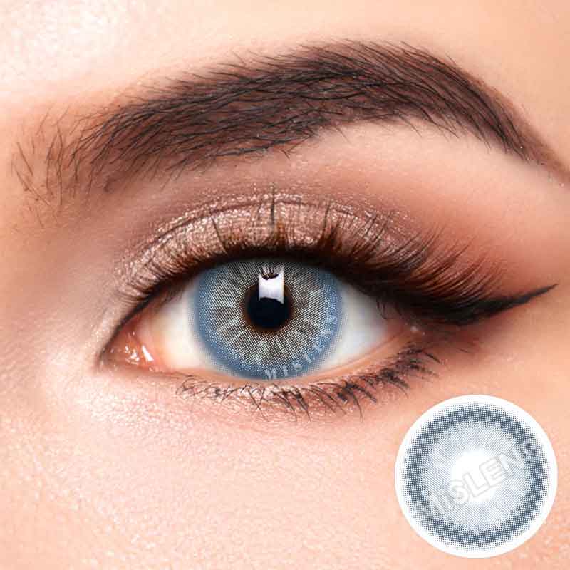 【New】Mislens Angelic Bliss Azure Blue color contact Lenses for dark brown eyes