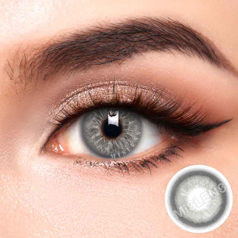 【U.S Warehouse】Mislens Angelic Wing Gray color contact Lenses for dark brown eyes