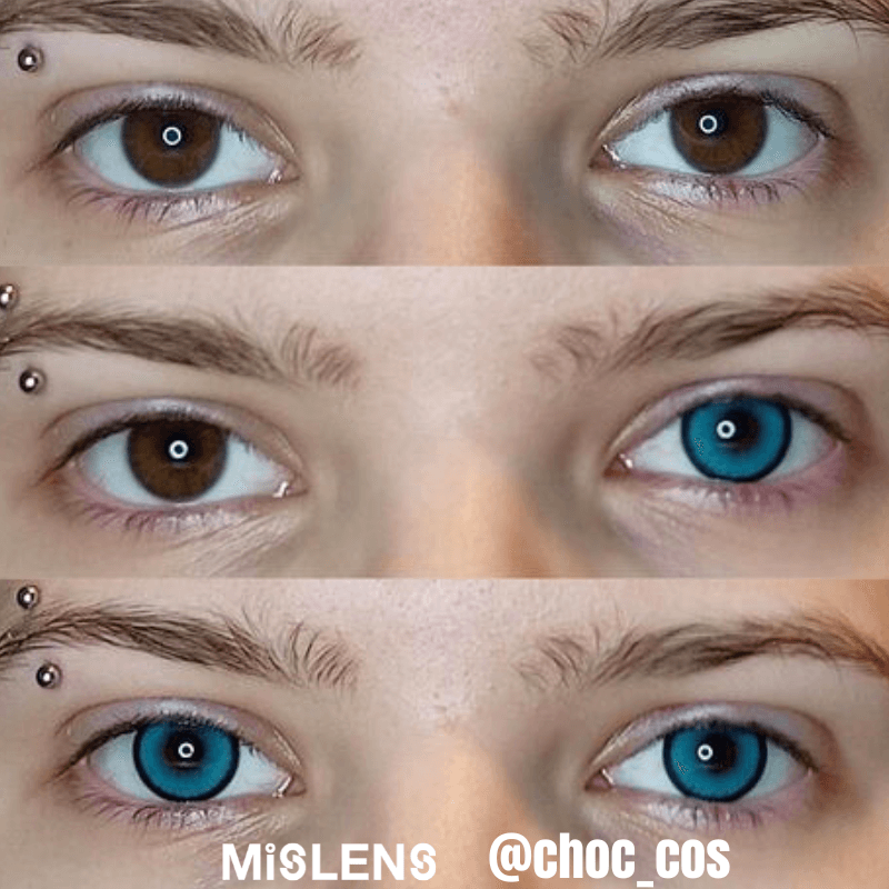 【U.S Warehouse】Mislens Cyan Blue color contact Lenses for dark brown eyes