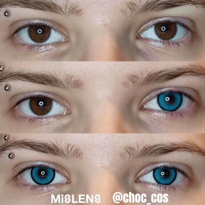 【U.S Warehouse】Mislens Cyan Blue color contact Lenses for dark brown eyes