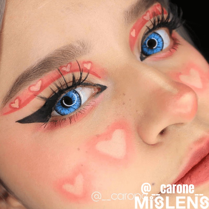 【U.S Warehouse】Mislens Vika Tricolor Blue color contact Lenses for dark brown eyes