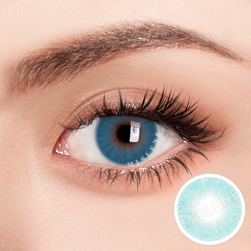 Mislens Hidrocor AZUL Blue color contact Lenses for dark brown eyes