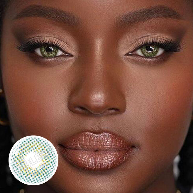 Mislens Sun Kiss Girls Cassie Green color contact Lenses for dark brown eyes
