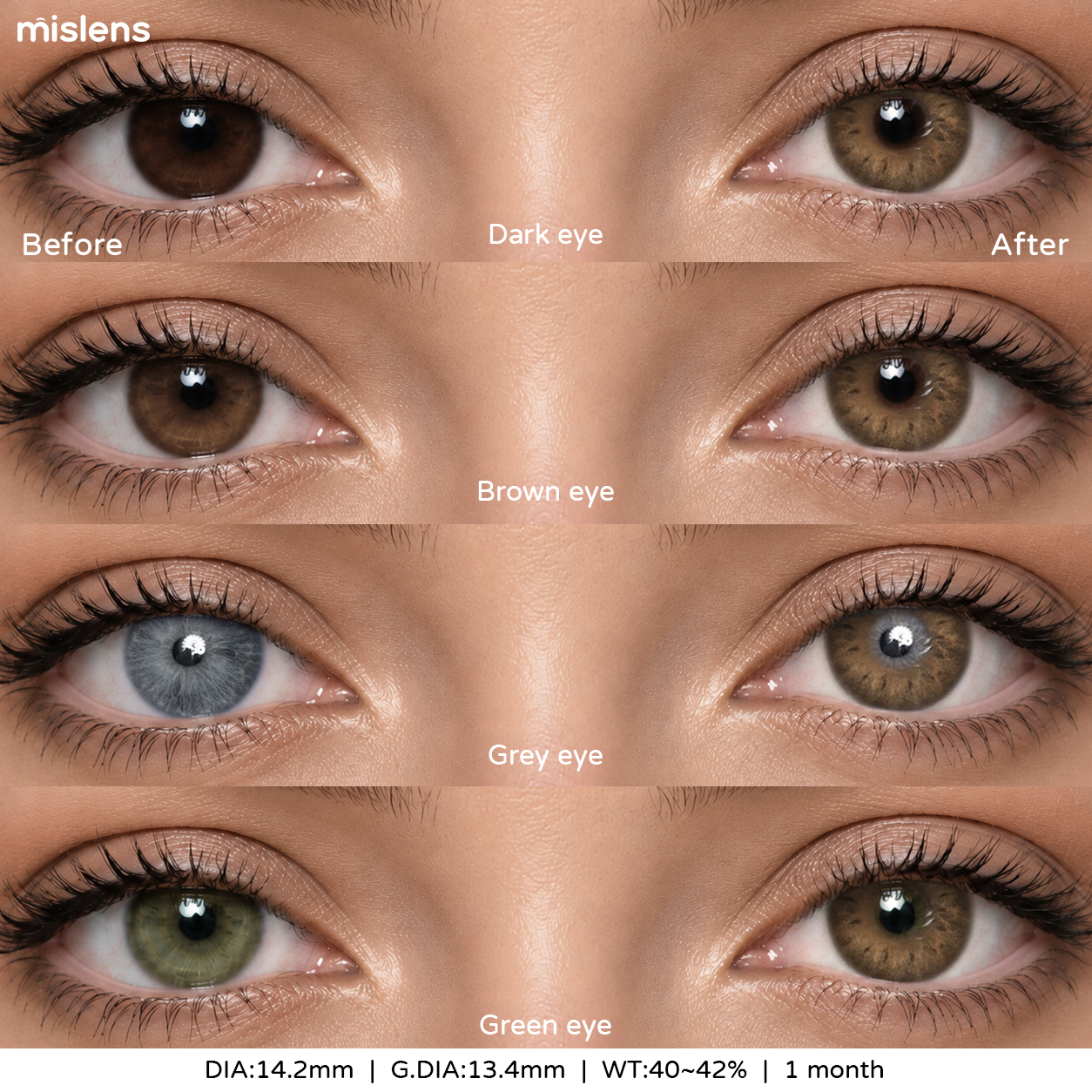 【New】Mislens Alpine Brown 1-Month 