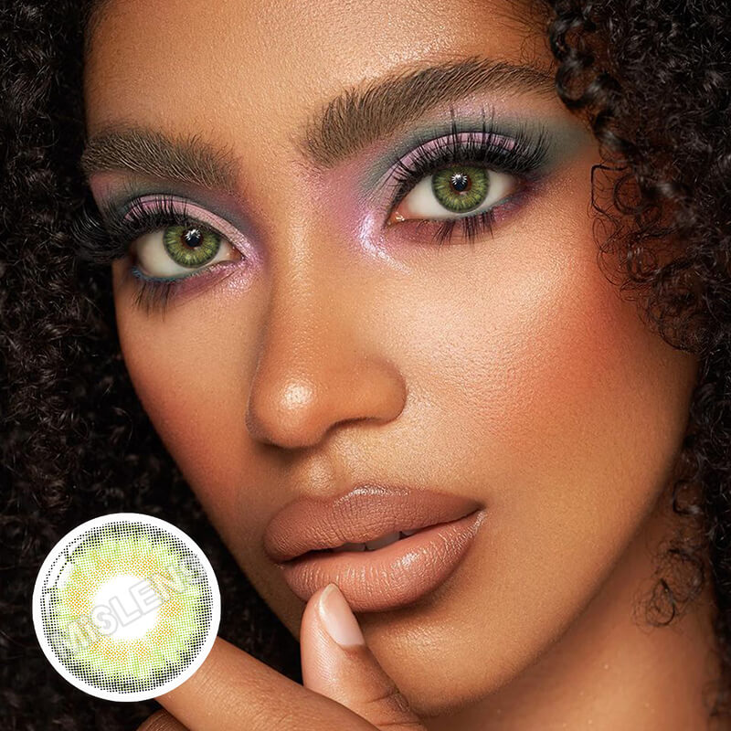 Mislens Jubby Green color contact Lenses for dark brown eyes