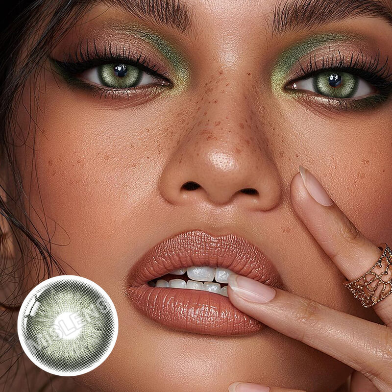 【U.S Warehouse】Mislens Ice Crystal Green color contact Lenses for dark brown eyes