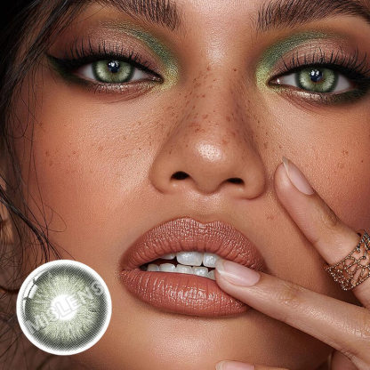 【U.S Warehouse】Mislens Ice Crystal Green color contact Lenses for dark brown eyes